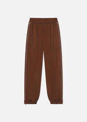 Track Pant in Silk Charmeuse - Moose - CO Collections